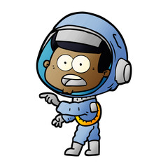 Fototapeta premium cartoon surprised astronaut