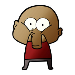 cartoon bald man staring