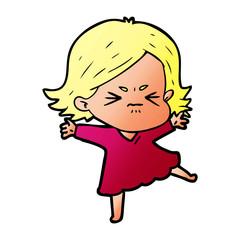 cartoon angry woman