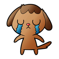 cute cartoon dog crying