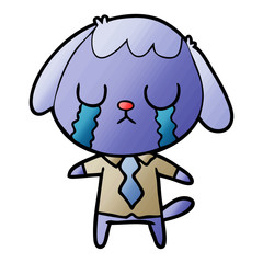 cute cartoon dog crying