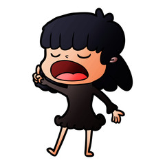 cartoon woman talking loudly