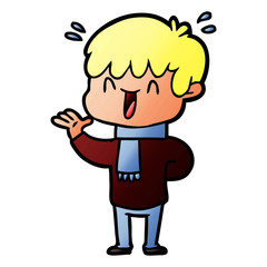 cartoon laughing boy