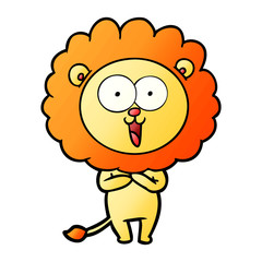 happy cartoon lion