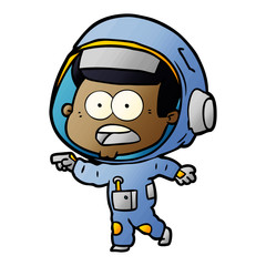 cartoon surprised astronaut