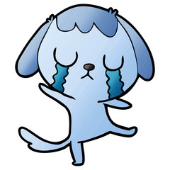 cute cartoon dog crying