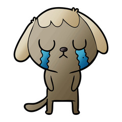 cute cartoon dog crying