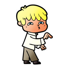 cartoon curious man