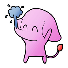 cute cartoon elephant spouting water