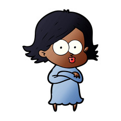 cartoon girl pouting