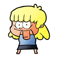 cartoon smiling woman