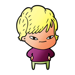 Obraz premium cartoon happy woman