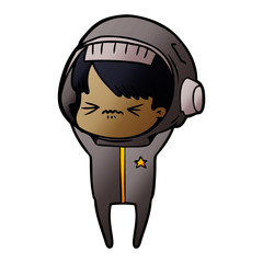 cartoon astronaut woman