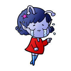 cartoon crying alien girl