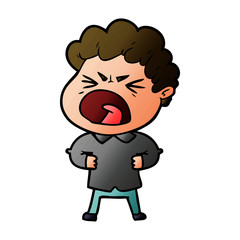 Obraz premium cartoon furious man