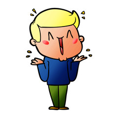 cartoon excited man