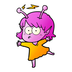 cartoon alien girl