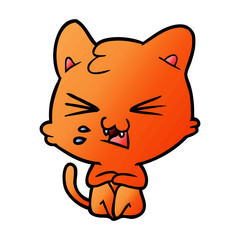 cartoon cat hissing