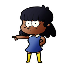 cartoon girl smiling