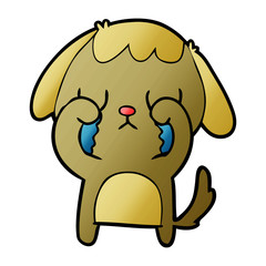 cute cartoon dog crying