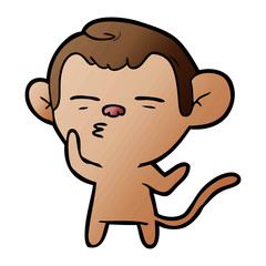 cartoon suspicious monkey