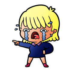 cartoon girl crying