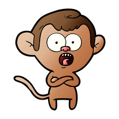cartoon shocked monkey