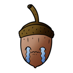cartoon crying acorn