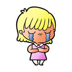 Obraz premium cartoon woman crying
