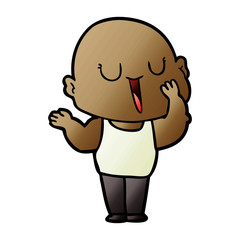 Obraz premium happy cartoon bald man yawning