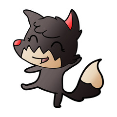 happy cartoon fox