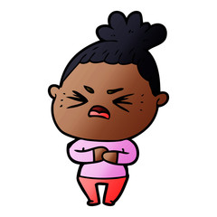 cartoon angry woman