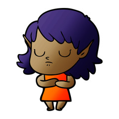 cartoon elf girl