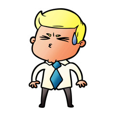 cartoon man sweating