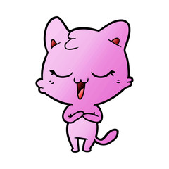 happy cartoon cat