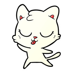happy cartoon cat