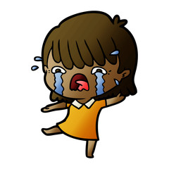 cartoon girl crying