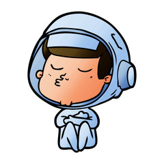cartoon confident astronaut