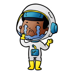 cartoon crying astronaut