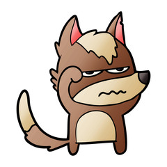 cartoon annoyed wolf
