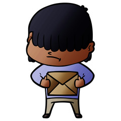 Fototapeta premium cartoon boy with untidy hair