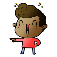 cartoon excited man
