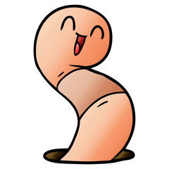 cartoon happy worm