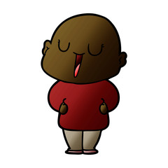 happy cartoon bald man