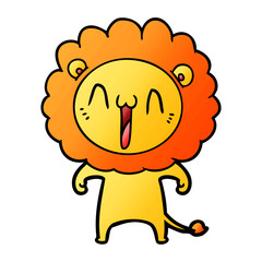 happy cartoon lion