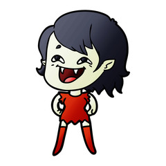 cartoon laughing vampire girl