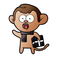 cartoon shocked monkey