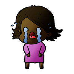 cartoon woman crying