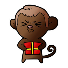 Fototapeta premium cartoon angry monkey
