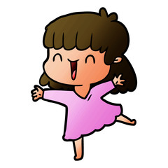 cartoon happy girl